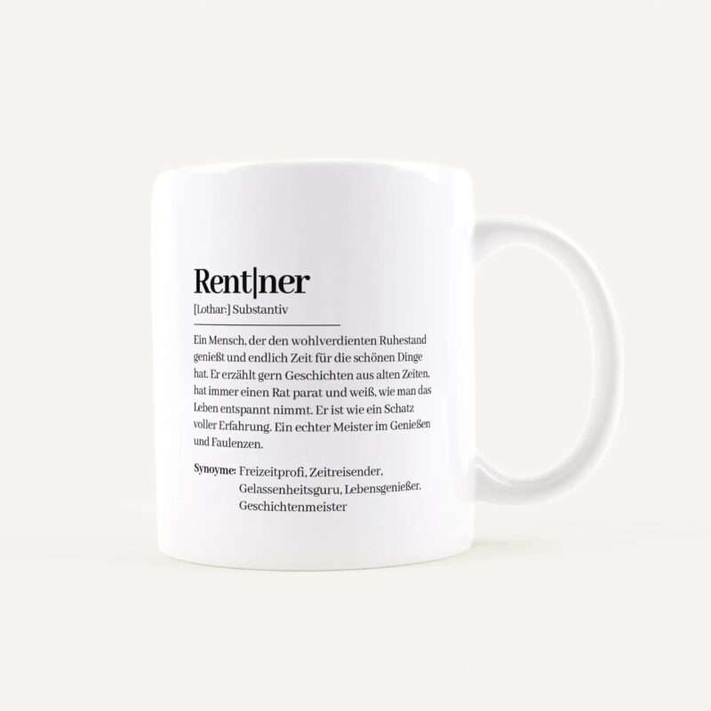 Bild von   tasse definition rentner weissjpg | Individuelle 🎁 persönliche 🎁 personalisierte Geschenke bedruckt ▪ bestickt ▪ graviert