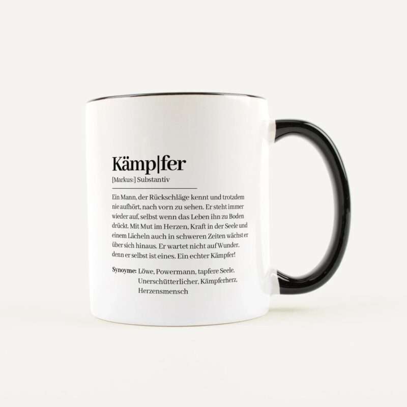 Tasse Definition Kämpfer Weiß / Schwarz