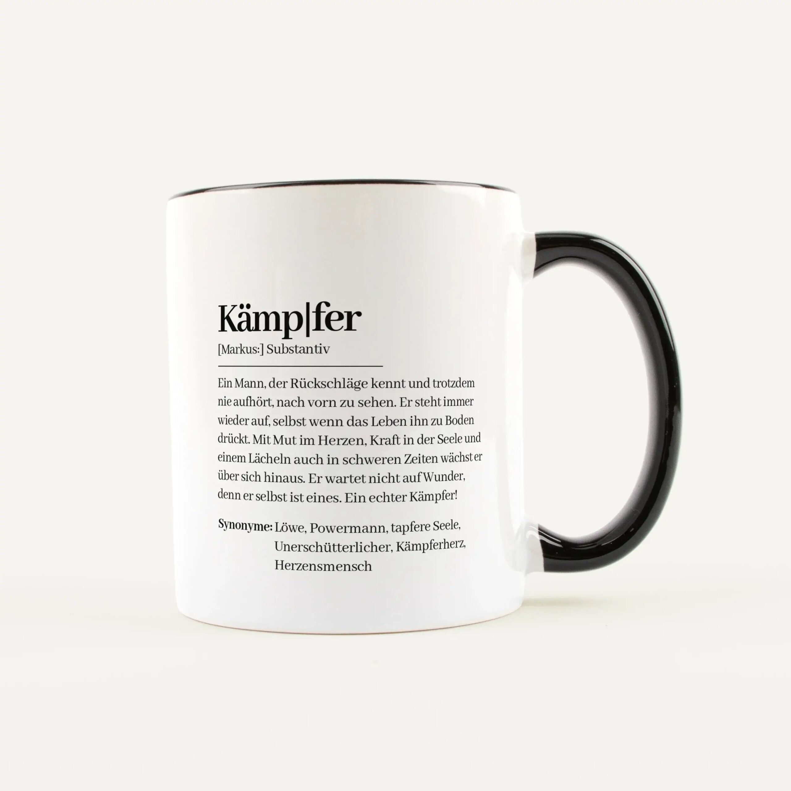Tasse Definition Kämpfer Weiß / Schwarz