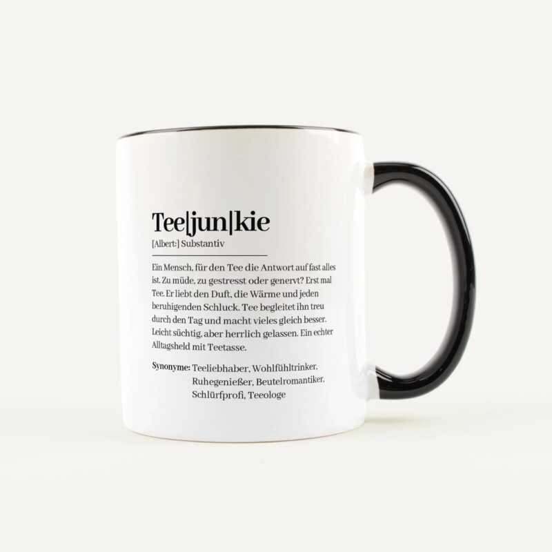Bild von   tasse definition teejunkie weijpg | Individuelle 🎁 persönliche 🎁 personalisierte Geschenke bedruckt ▪ bestickt ▪ graviert