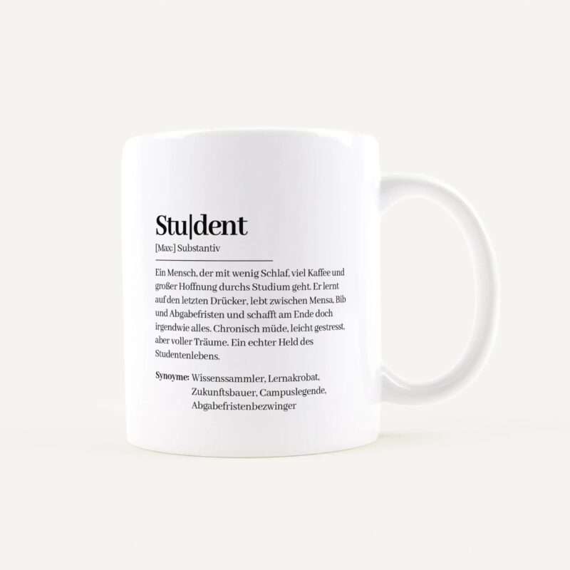 Bild von   tasse definition student weissjpg | Individuelle 🎁 persönliche 🎁 personalisierte Geschenke bedruckt ▪ bestickt ▪ graviert