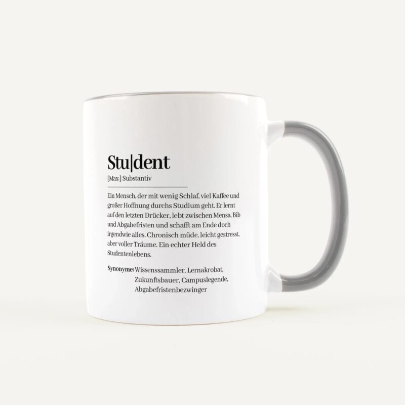 Tasse Definition Student Weiß / Grau