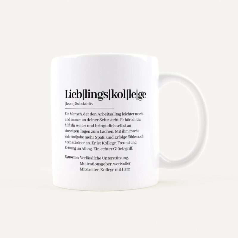Bild von   tasse definition lieblingskolljpg | Individuelle 🎁 persönliche 🎁 personalisierte Geschenke bedruckt ▪ bestickt ▪ graviert