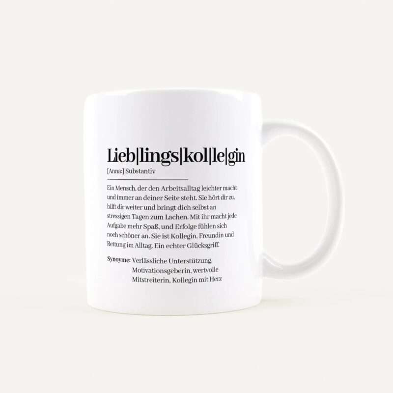 Bild von   tasse definition lieblingskolljpg | Individuelle 🎁 persönliche 🎁 personalisierte Geschenke bedruckt ▪ bestickt ▪ graviert