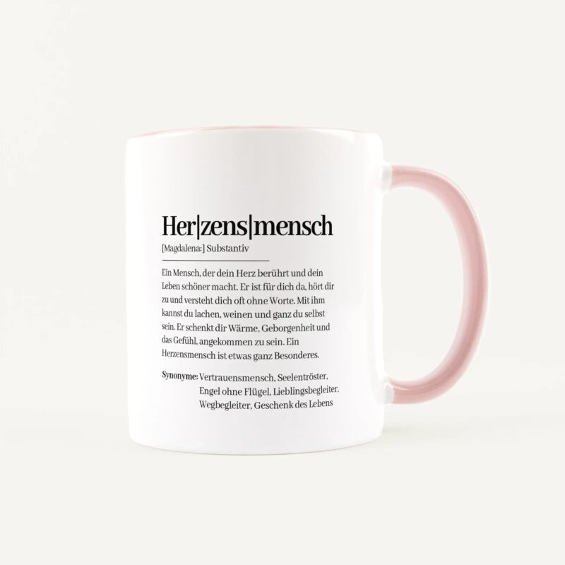 Bild von   tasse definition herzensmenschjpg | Individuelle 🎁 persönliche 🎁 personalisierte Geschenke bedruckt ▪ bestickt ▪ graviert