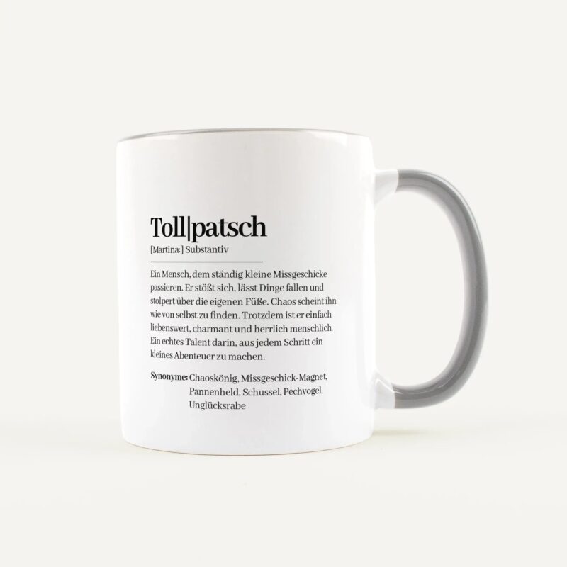 Bild von   tasse definition tollpatsch wejpg | Individuelle 🎁 persönliche 🎁 personalisierte Geschenke bedruckt ▪ bestickt ▪ graviert