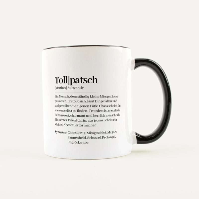 Bild von   tasse definition tollpatsch wejpg | Individuelle 🎁 persönliche 🎁 personalisierte Geschenke bedruckt ▪ bestickt ▪ graviert