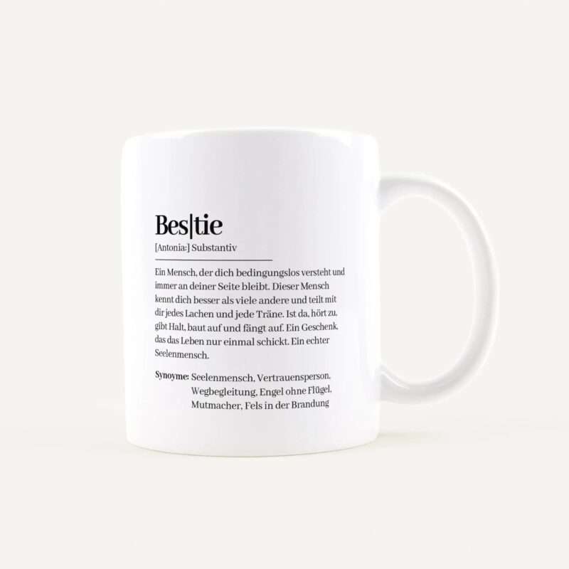 Bild von   tasse definition bestie weissjpg | Individuelle 🎁 persönliche 🎁 personalisierte Geschenke bedruckt ▪ bestickt ▪ graviert