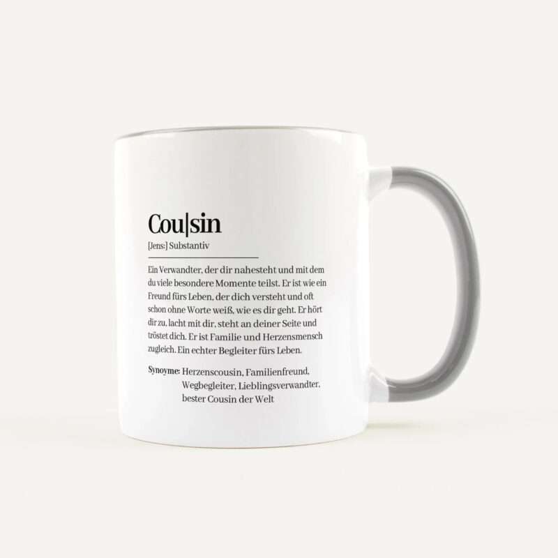 Bild von   tasse definition cousin weissjpg | Individuelle 🎁 persönliche 🎁 personalisierte Geschenke bedruckt ▪ bestickt ▪ graviert