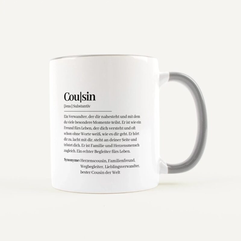 Bild von   tasse definition cousin weissjpg | Individuelle 🎁 persönliche 🎁 personalisierte Geschenke bedruckt ▪ bestickt ▪ graviert