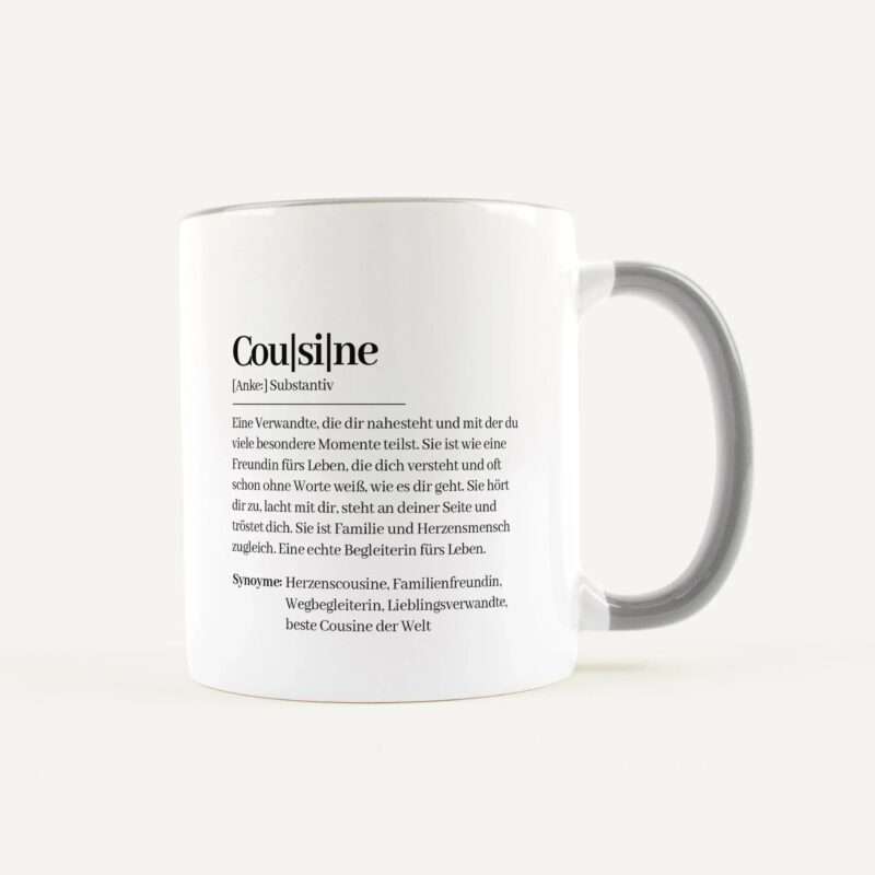 Bild von   tasse definition cousine weissjpg | Individuelle 🎁 persönliche 🎁 personalisierte Geschenke bedruckt ▪ bestickt ▪ graviert