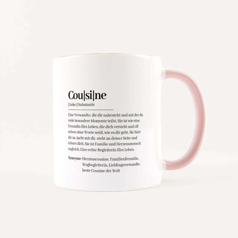 Bild von   tasse definition cousine weissjpg | Individuelle 🎁 persönliche 🎁 personalisierte Geschenke bedruckt ▪ bestickt ▪ graviert