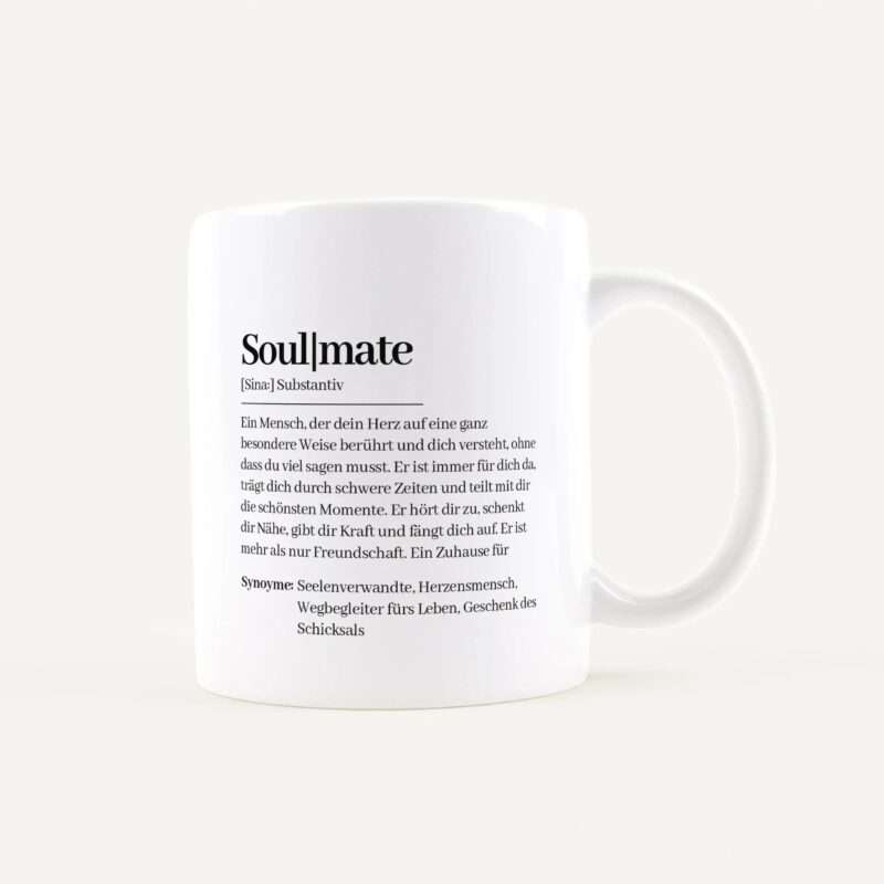 Bild von   tasse definition soulmate weiajpg | Individuelle 🎁 persönliche 🎁 personalisierte Geschenke bedruckt ▪ bestickt ▪ graviert