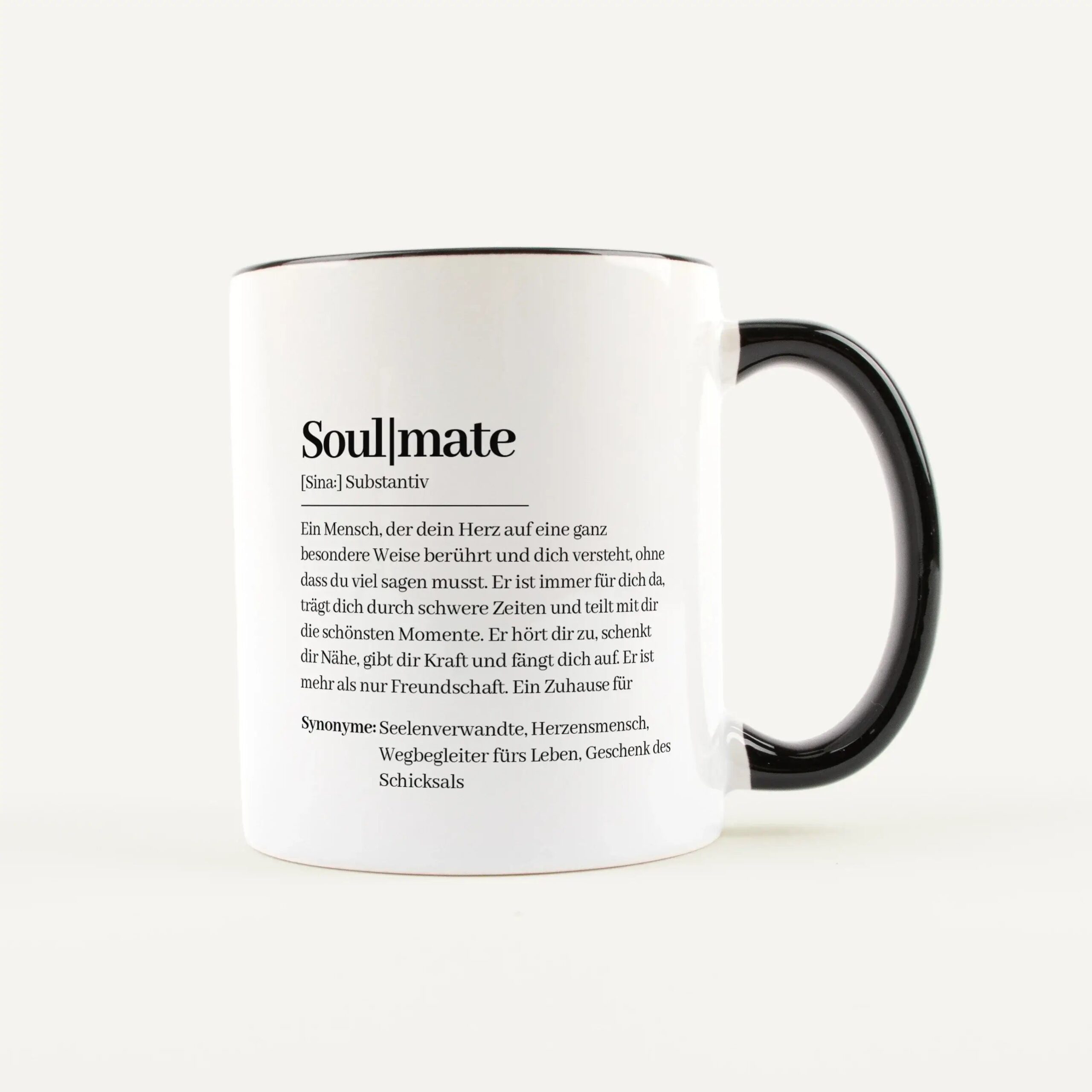 Tasse Definition Soulmate Weiß / Schwarz