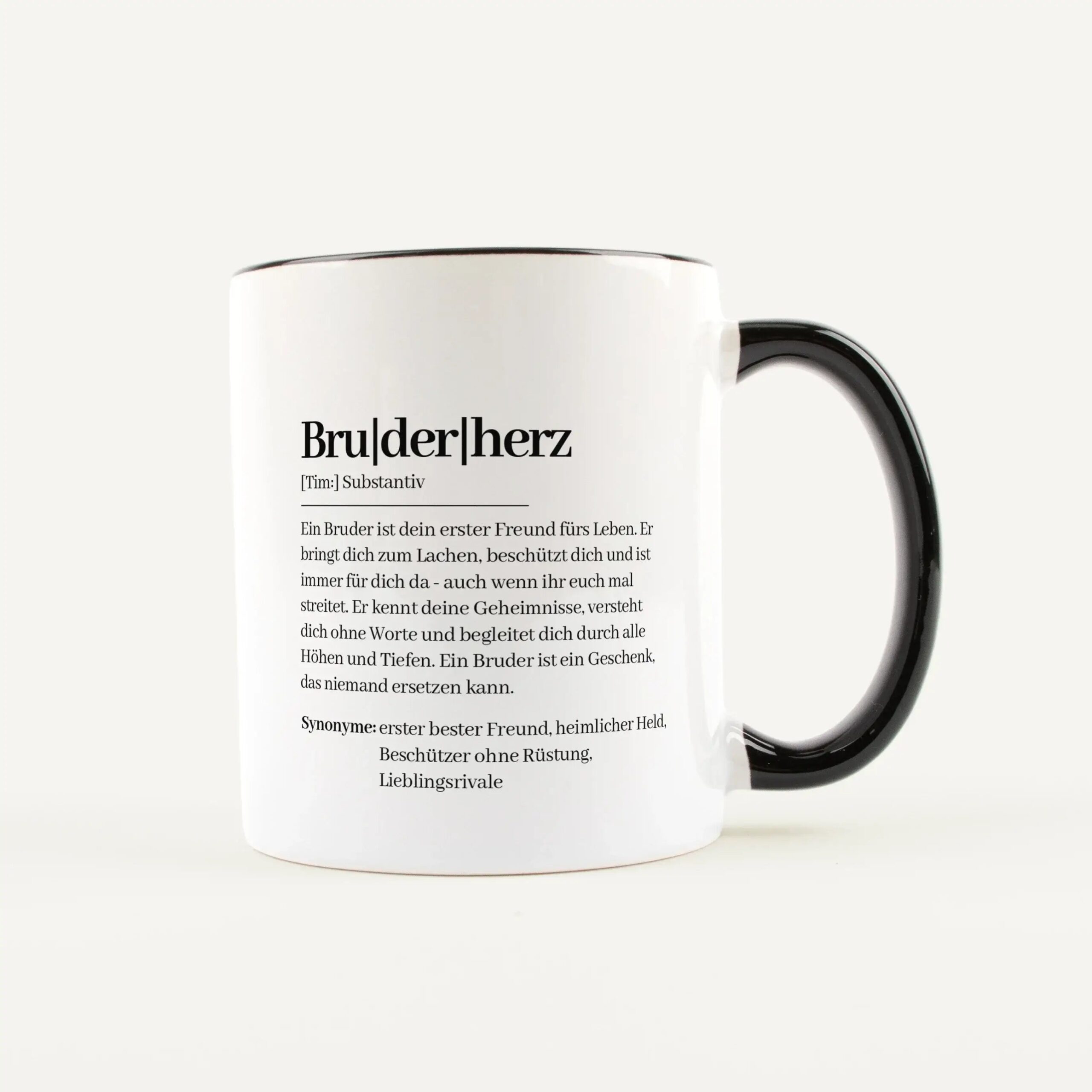 Tasse Definition Bruderherz Weiß / Schwarz