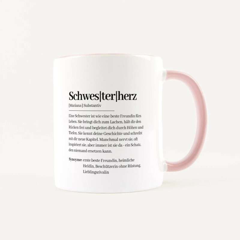 Bild von   tasse definition schwesterherzjpg | Individuelle 🎁 persönliche 🎁 personalisierte Geschenke bedruckt ▪ bestickt ▪ graviert