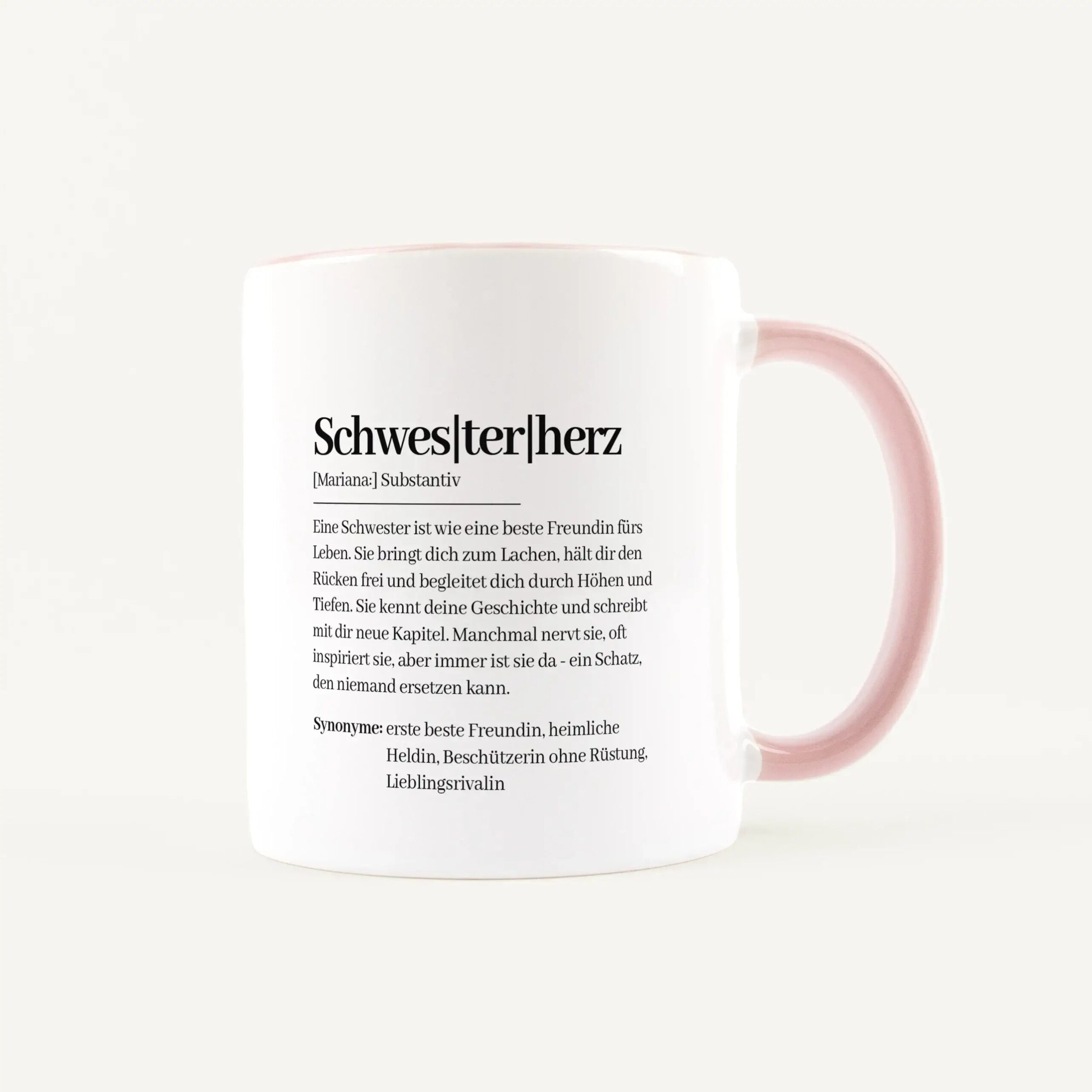 Tasse Definition Schwesterherz Weiß / Rosa