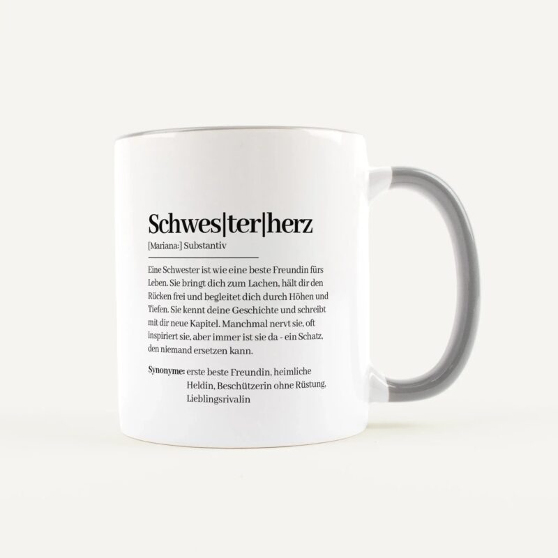 Bild von   tasse definition schwesterherzjpg | Individuelle 🎁 persönliche 🎁 personalisierte Geschenke bedruckt ▪ bestickt ▪ graviert