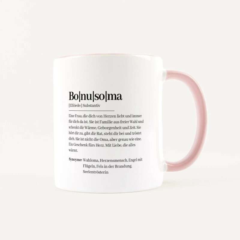Tasse Definition Bonusoma Weiß / Rosa