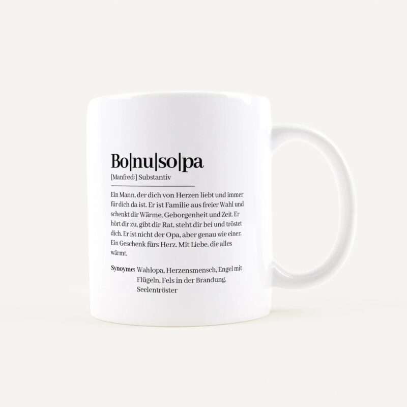 Bild von   tasse definition bonusopa weiajpg | Individuelle 🎁 persönliche 🎁 personalisierte Geschenke bedruckt ▪ bestickt ▪ graviert