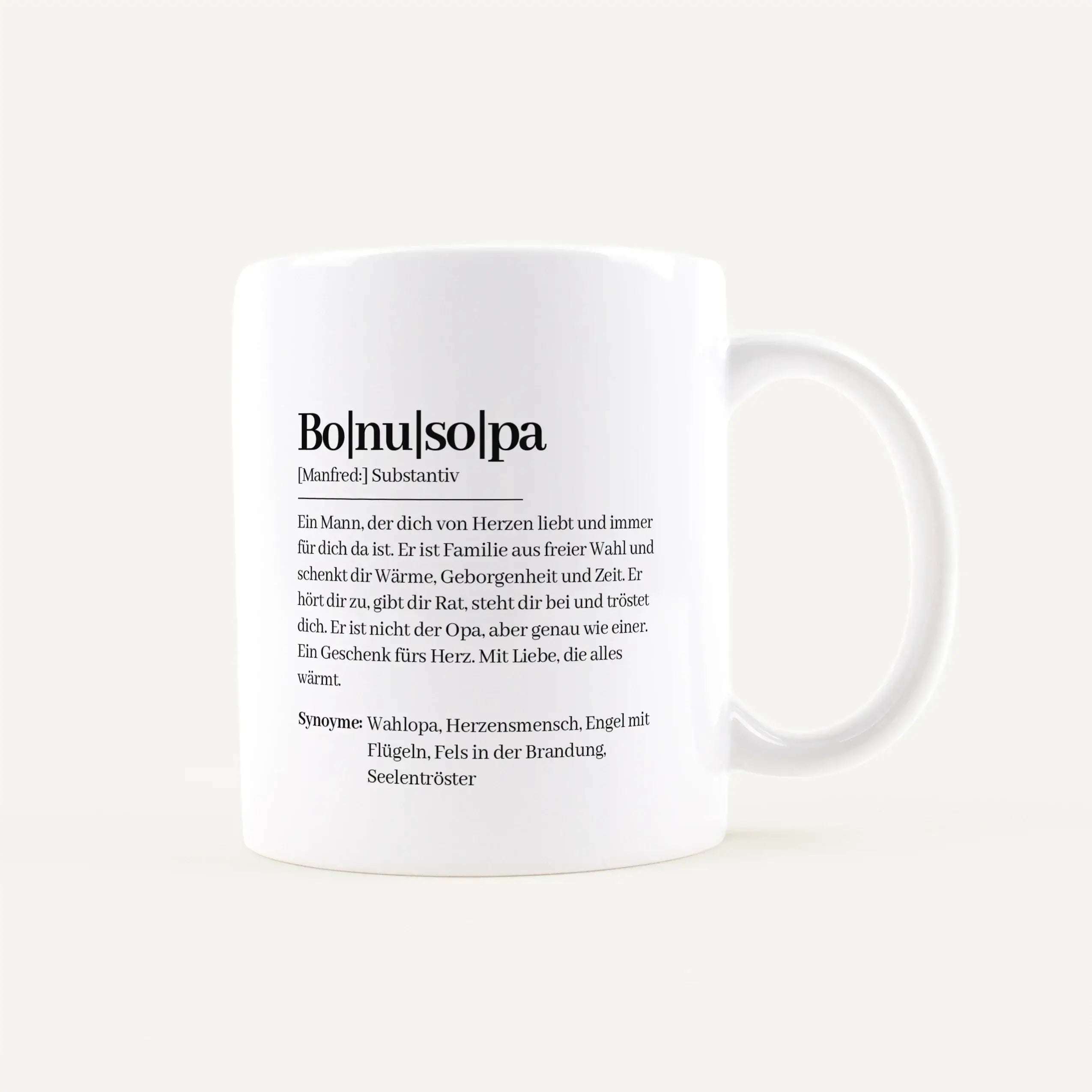 Tasse Definition Bonusopa Weiß / Weiß