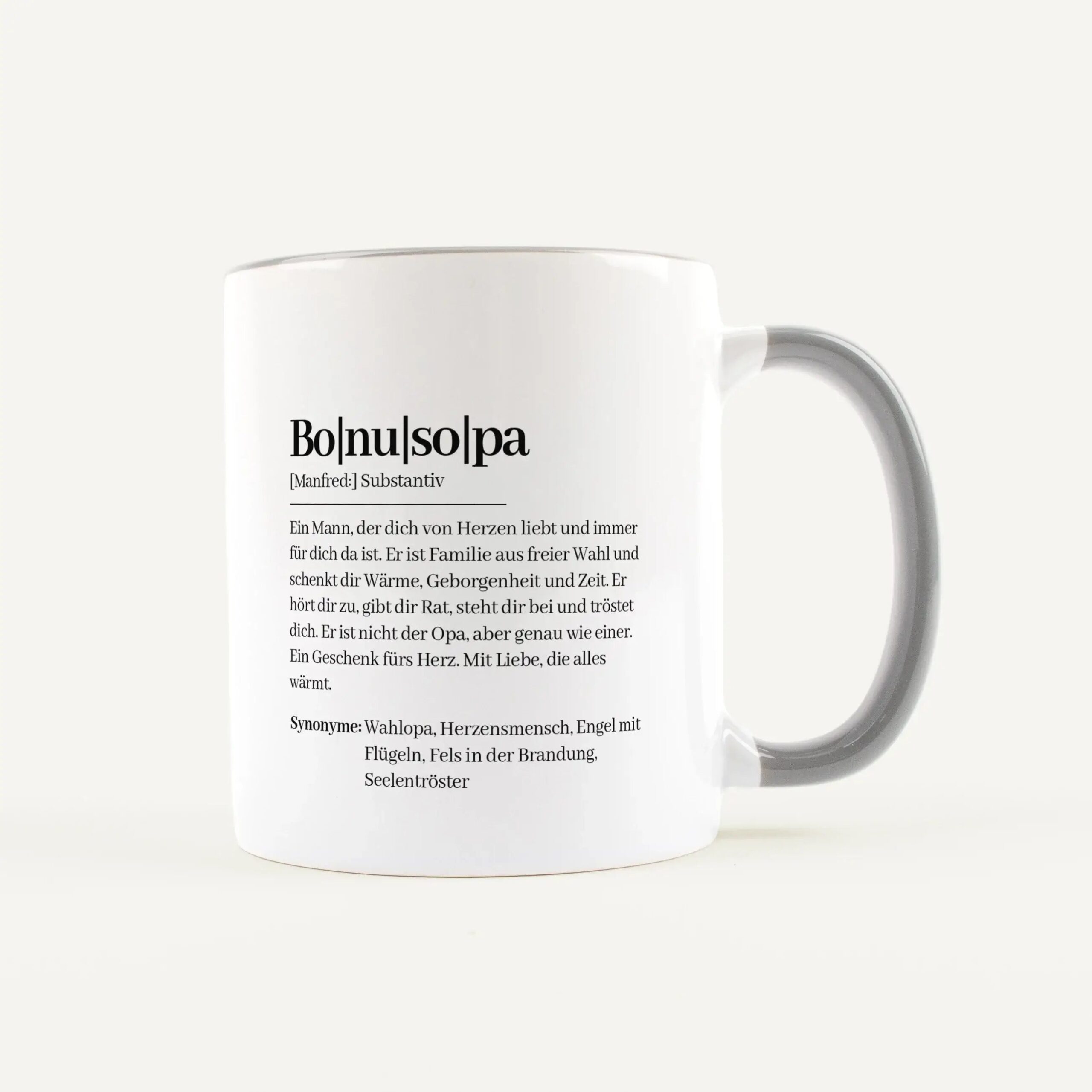 Tasse Definition Bonusopa Weiß / Grau