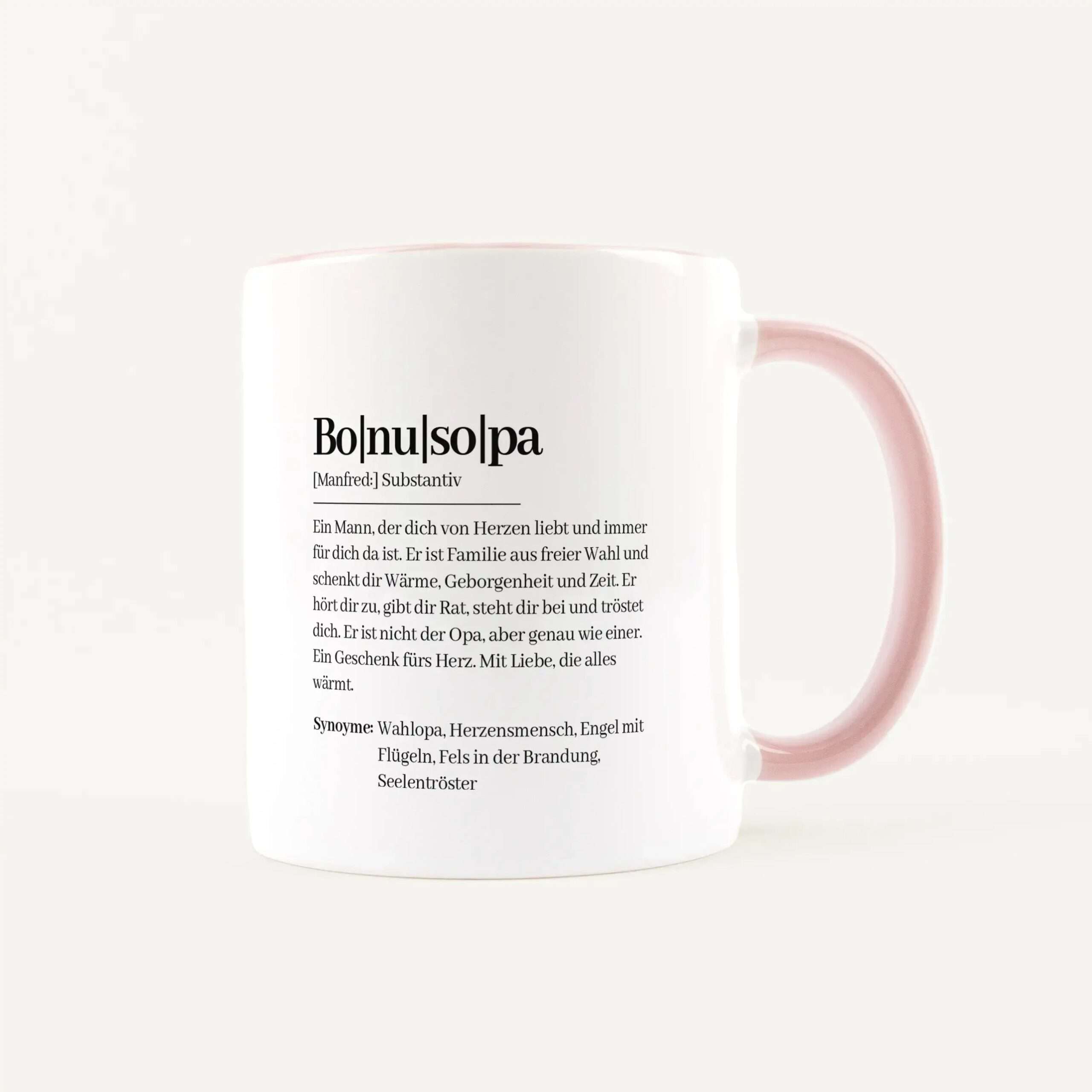 Tasse Definition Bonusopa Weiß / Rosa