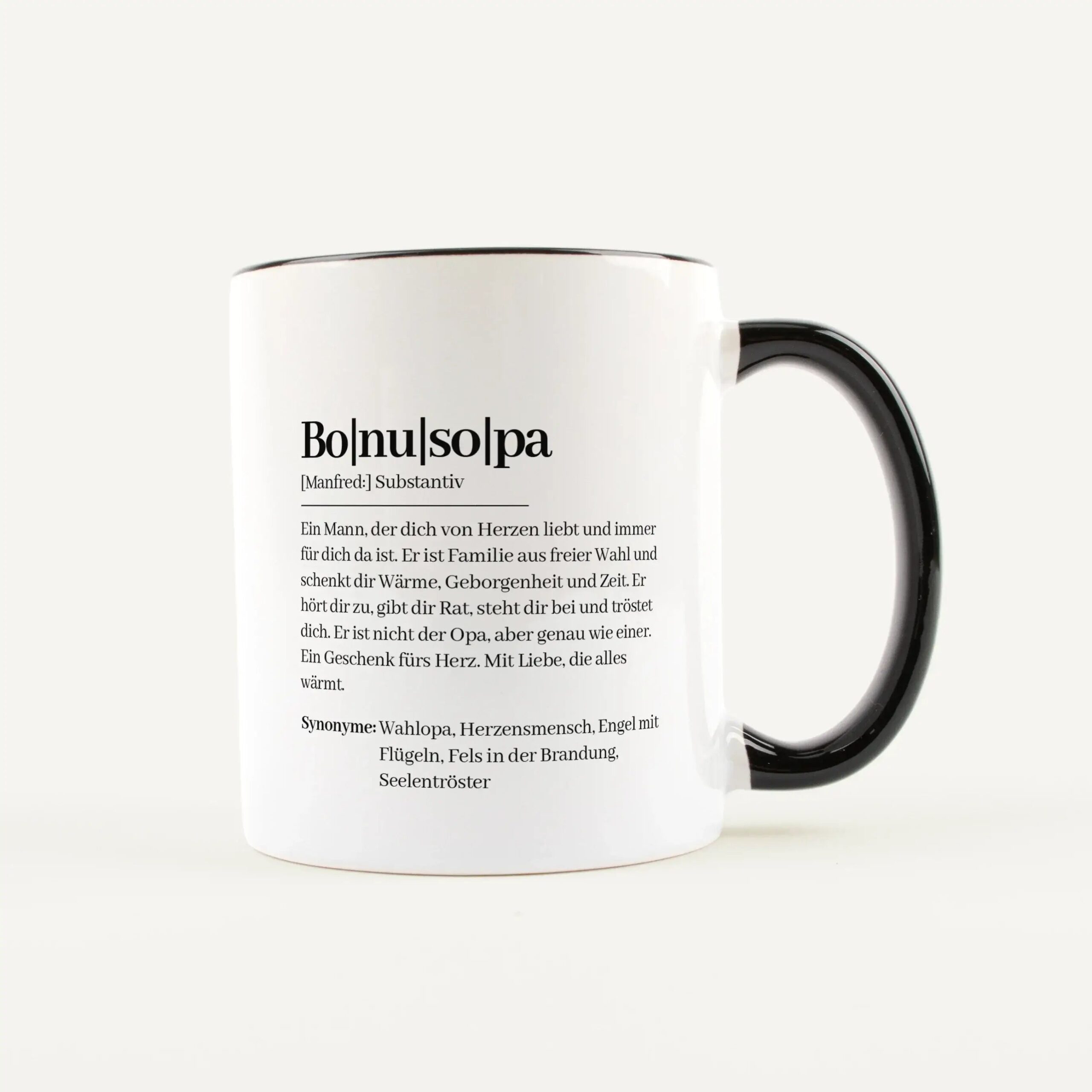 Tasse Definition Bonusopa Weiß / Schwarz