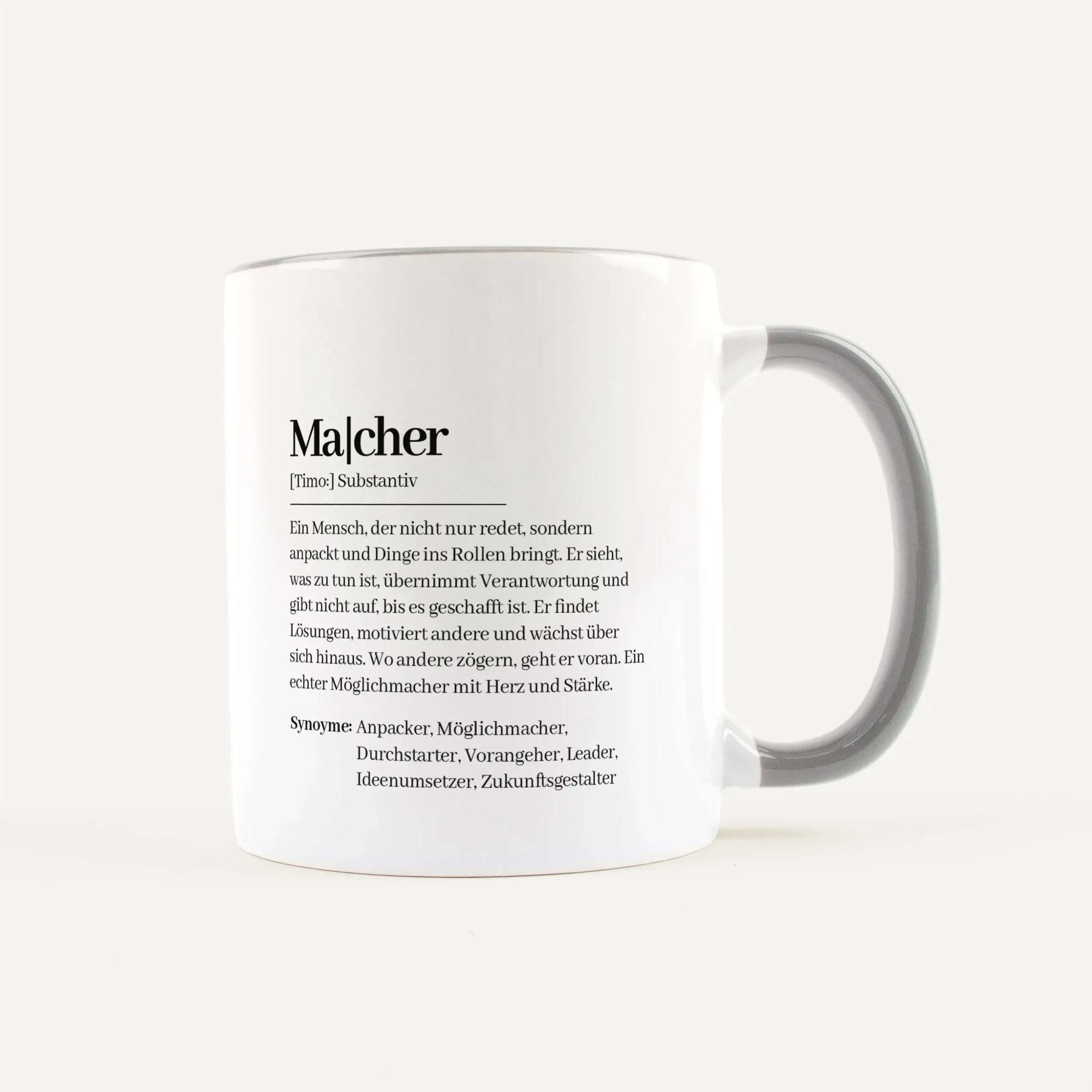 Tasse Definition Macher Weiß / Grau