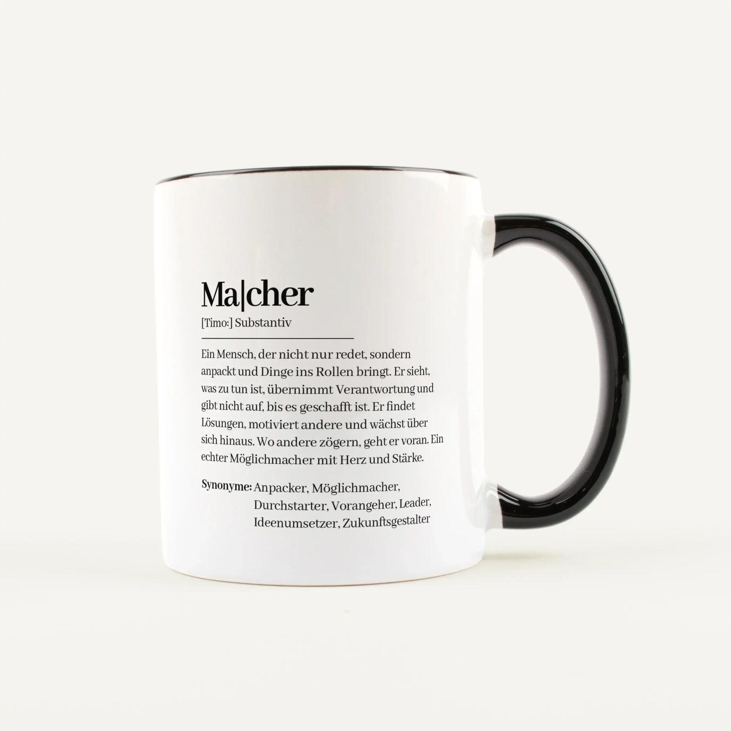 Tasse Definition Macher Weiß / Schwarz