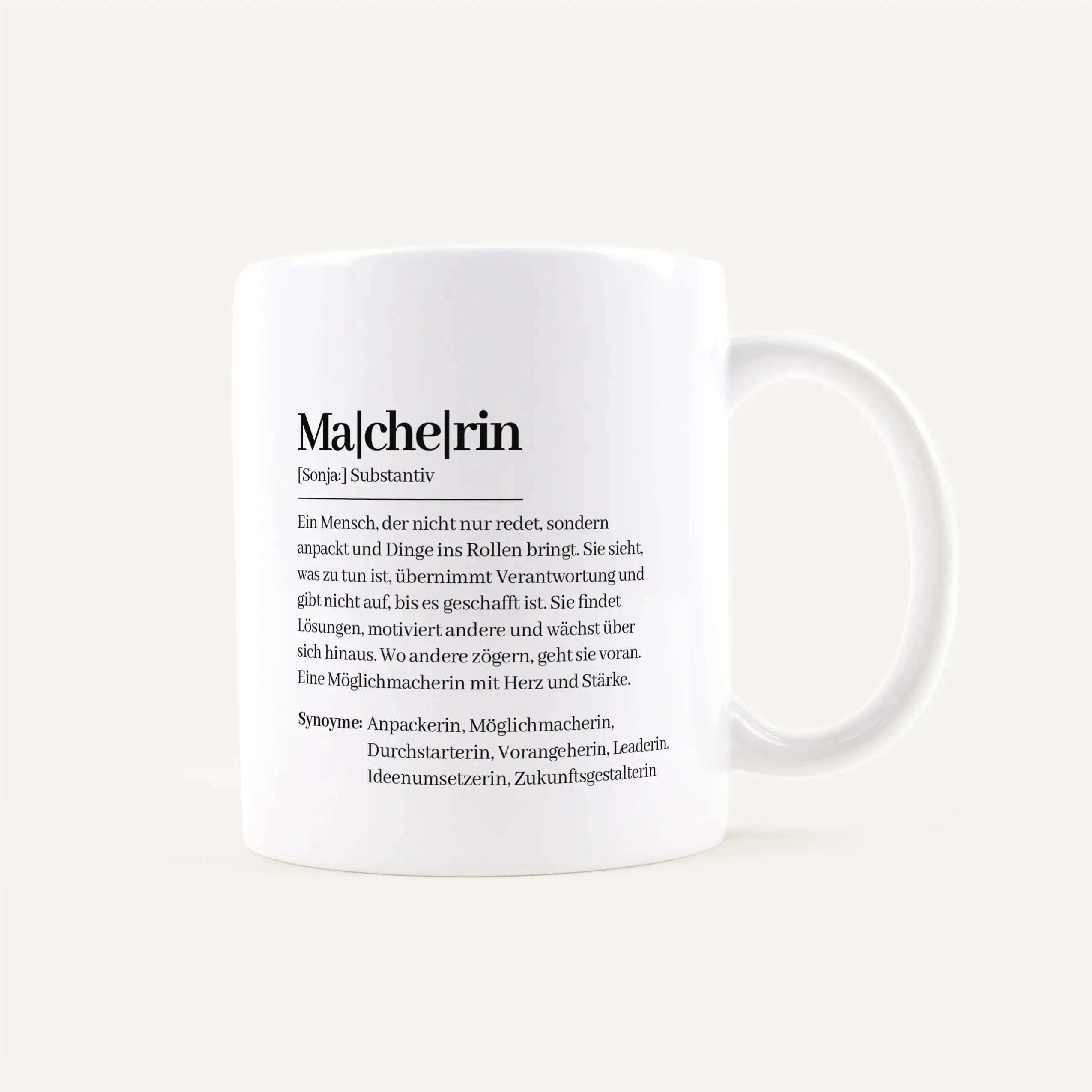 Tasse Definition Macherin Weiß / Weiß