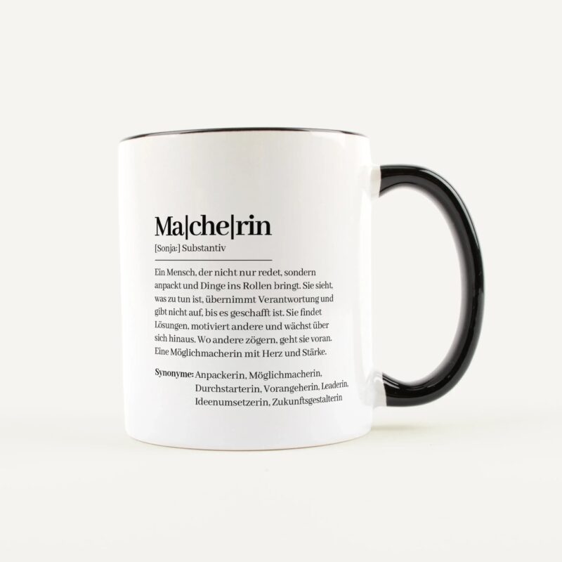 Bild von   tasse definition macherin weiajpg | Individuelle 🎁 persönliche 🎁 personalisierte Geschenke bedruckt ▪ bestickt ▪ graviert