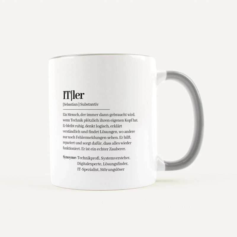 Tasse Definition ITler Weiß / Grau