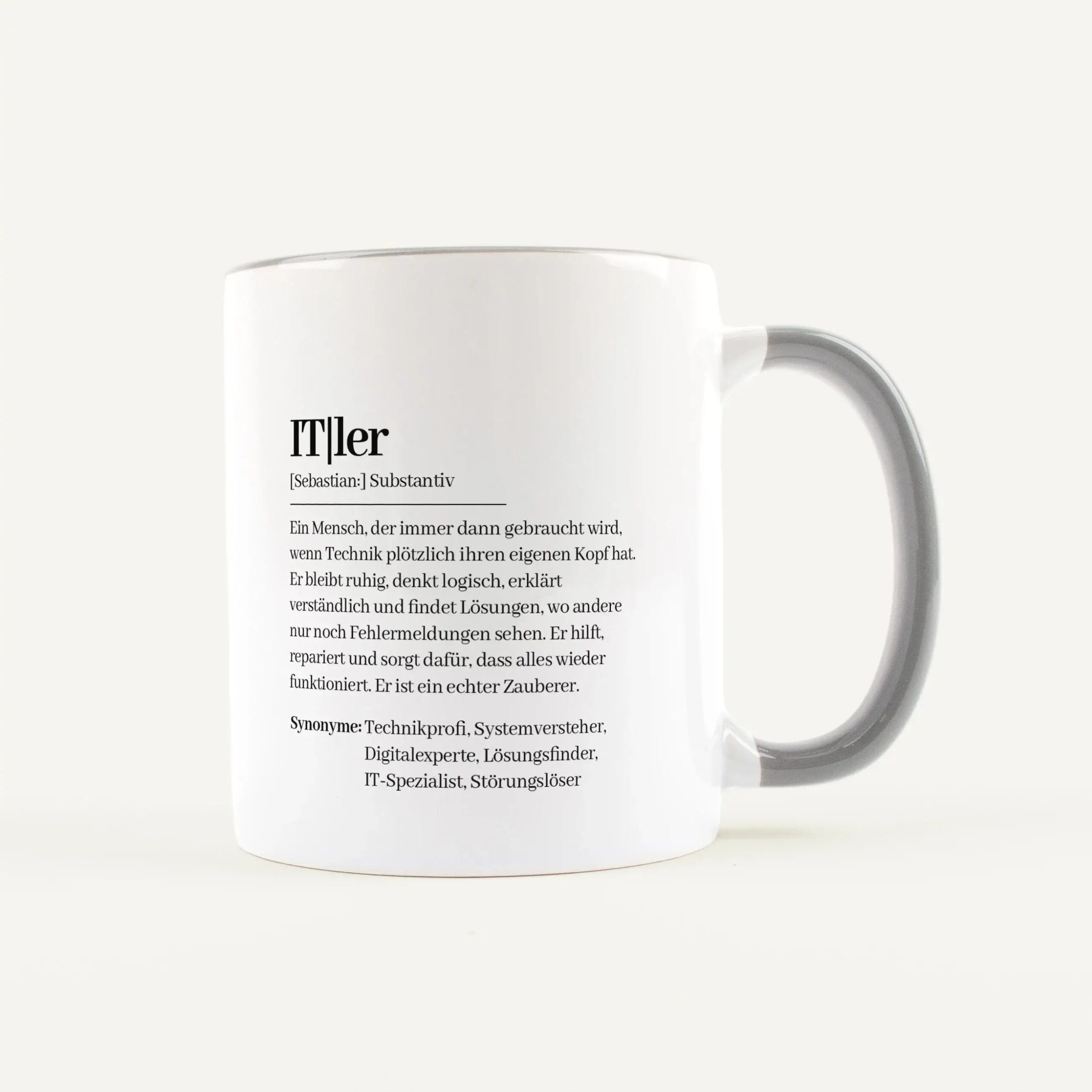 Tasse Definition ITler Weiß / Grau