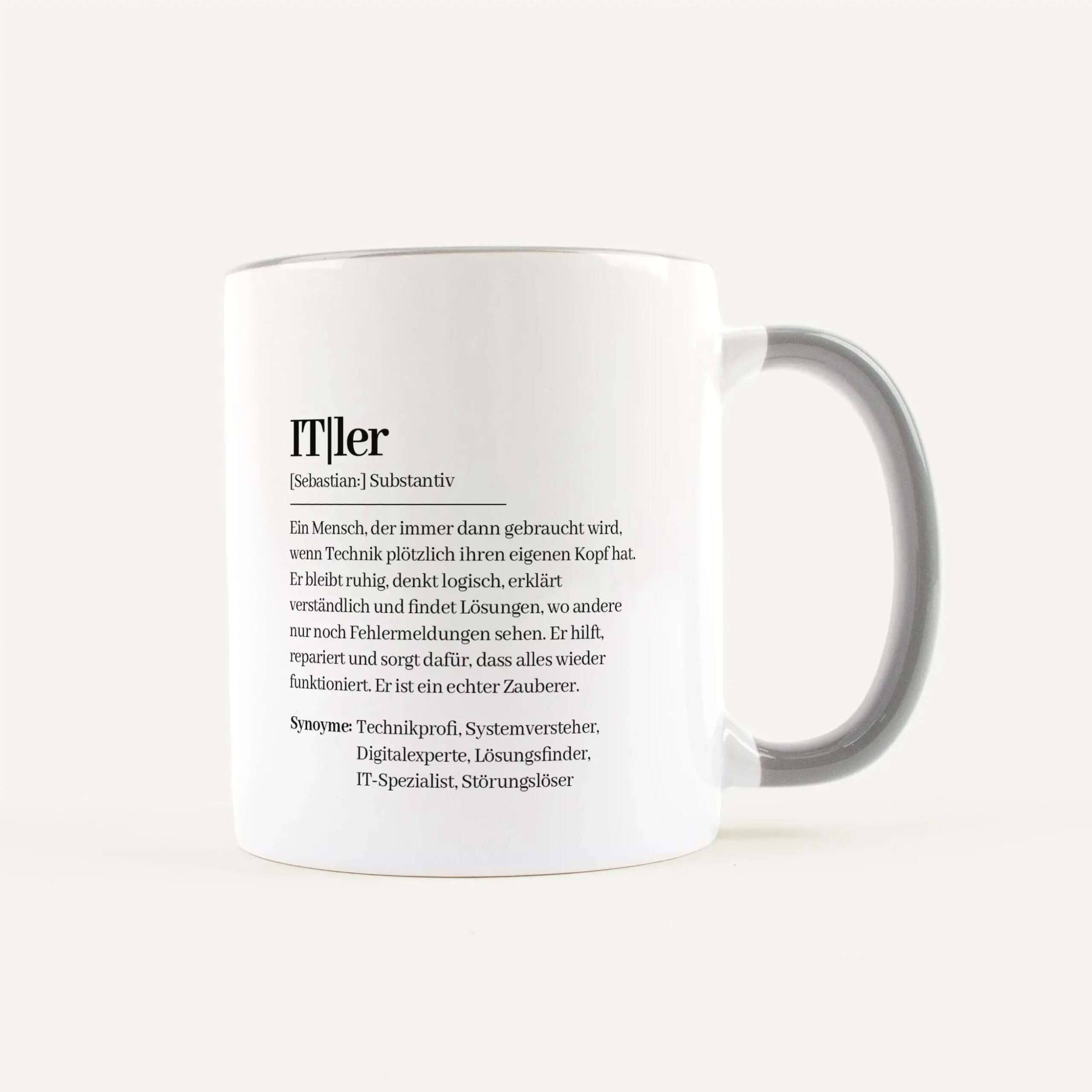 Tasse Definition ITler Weiß / Grau
