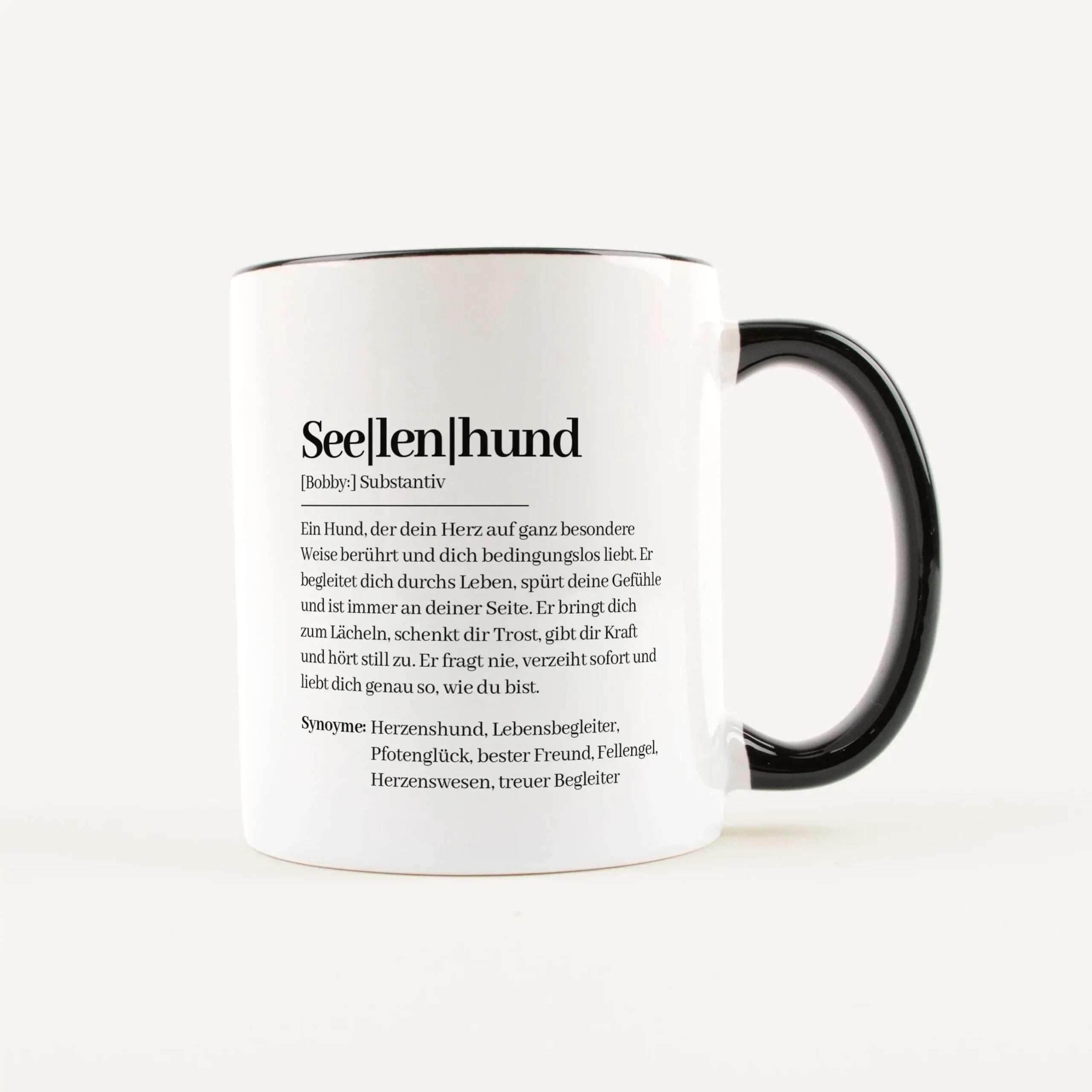 Tasse Definition Seelenhund Weiß / Schwarz