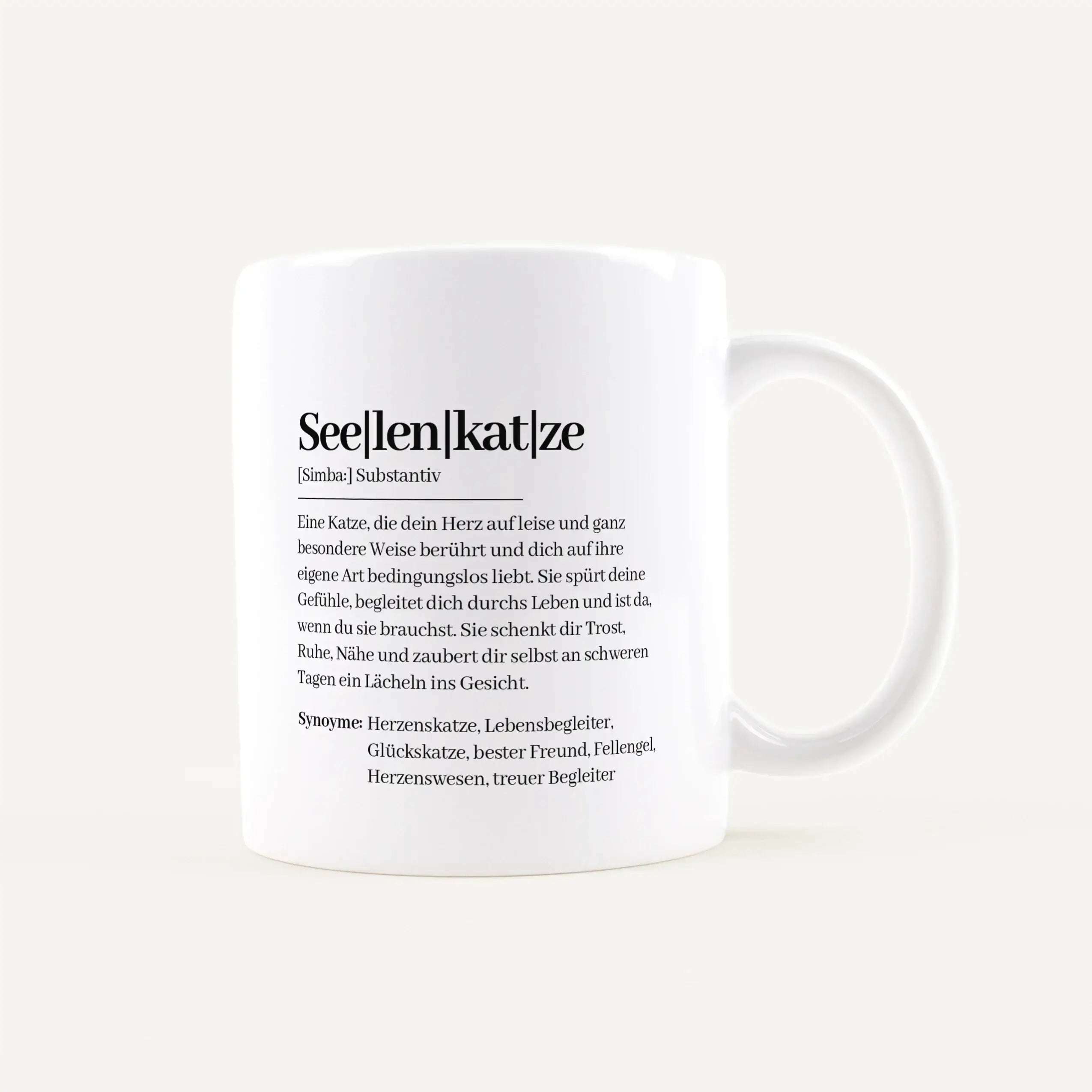Tasse Definition Seelenkatze Weiß / Weiß