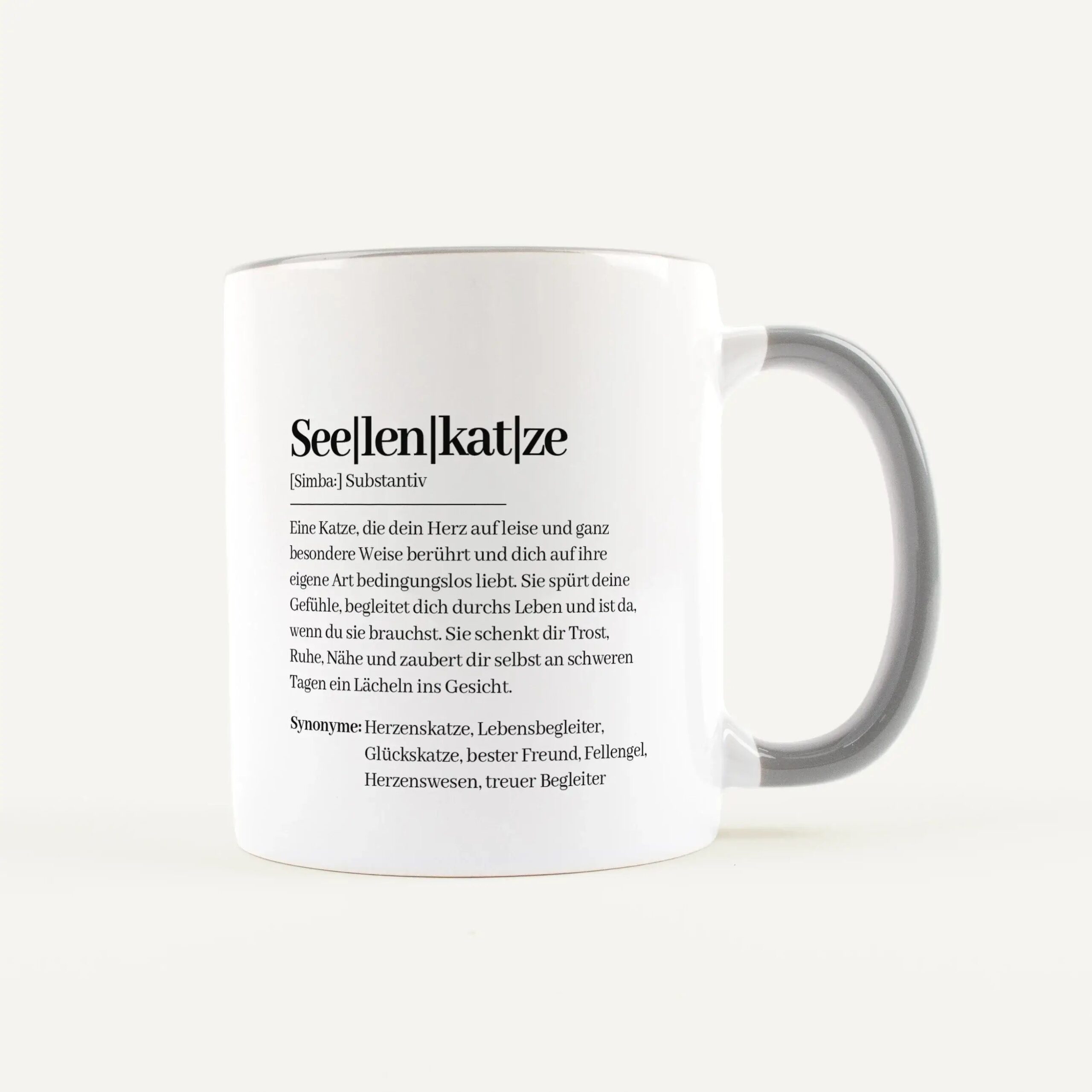 Tasse Definition Seelenkatze Weiß / Grau