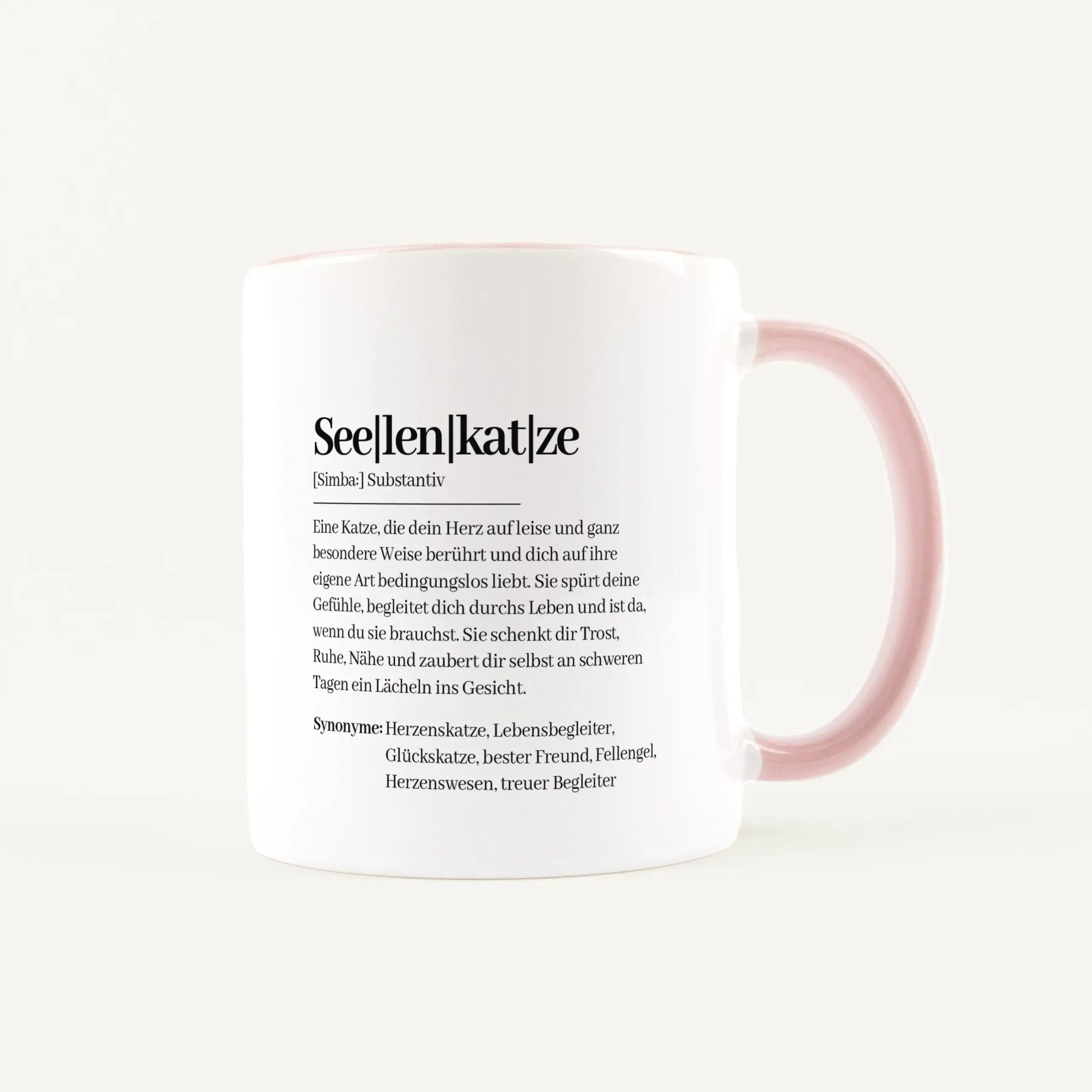 Tasse Definition Seelenkatze Weiß / Rosa