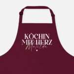 Bild von   kochschuerze koechin mit herzjpg | Individuelle 🎁 persönliche 🎁 personalisierte Geschenke bedruckt ▪ bestickt ▪ graviert