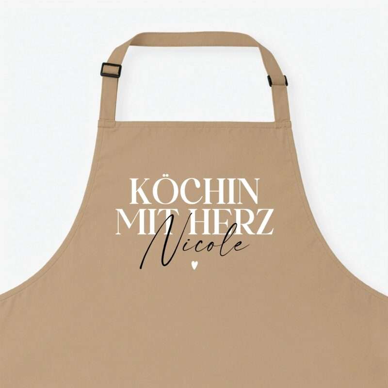 Bild von   kochschuerze koechin mit herzjpg | Individuelle 🎁 persönliche 🎁 personalisierte Geschenke bedruckt ▪ bestickt ▪ graviert