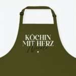 Bild von   kochschuerze koechin mit herzjpg | Individuelle 🎁 persönliche 🎁 personalisierte Geschenke bedruckt ▪ bestickt ▪ graviert