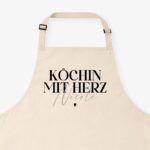 Bild von   kochschuerze koechin mit herzjpg | Individuelle 🎁 persönliche 🎁 personalisierte Geschenke bedruckt ▪ bestickt ▪ graviert