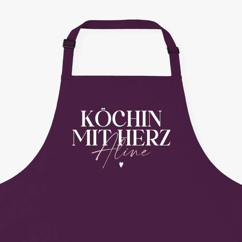 Bild von   kochschuerze koechin mit herzjpg | Individuelle 🎁 persönliche 🎁 personalisierte Geschenke bedruckt ▪ bestickt ▪ graviert