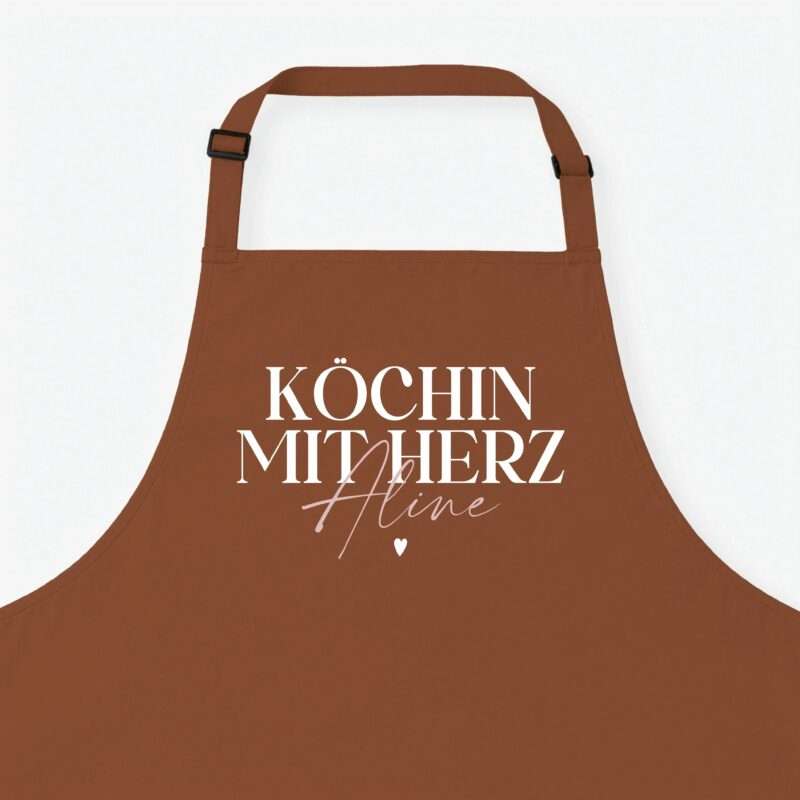 Bild von   kochschuerze koechin mit herzjpg | Individuelle 🎁 persönliche 🎁 personalisierte Geschenke bedruckt ▪ bestickt ▪ graviert