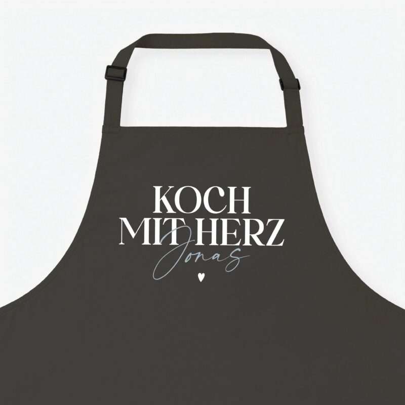 Bild von   kochschuerze koch mit herz dunjpg | Individuelle 🎁 persönliche 🎁 personalisierte Geschenke bedruckt ▪ bestickt ▪ graviert