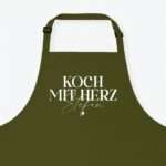 Bild von   kochschuerze koch mit herz olijpg | Individuelle 🎁 persönliche 🎁 personalisierte Geschenke bedruckt ▪ bestickt ▪ graviert