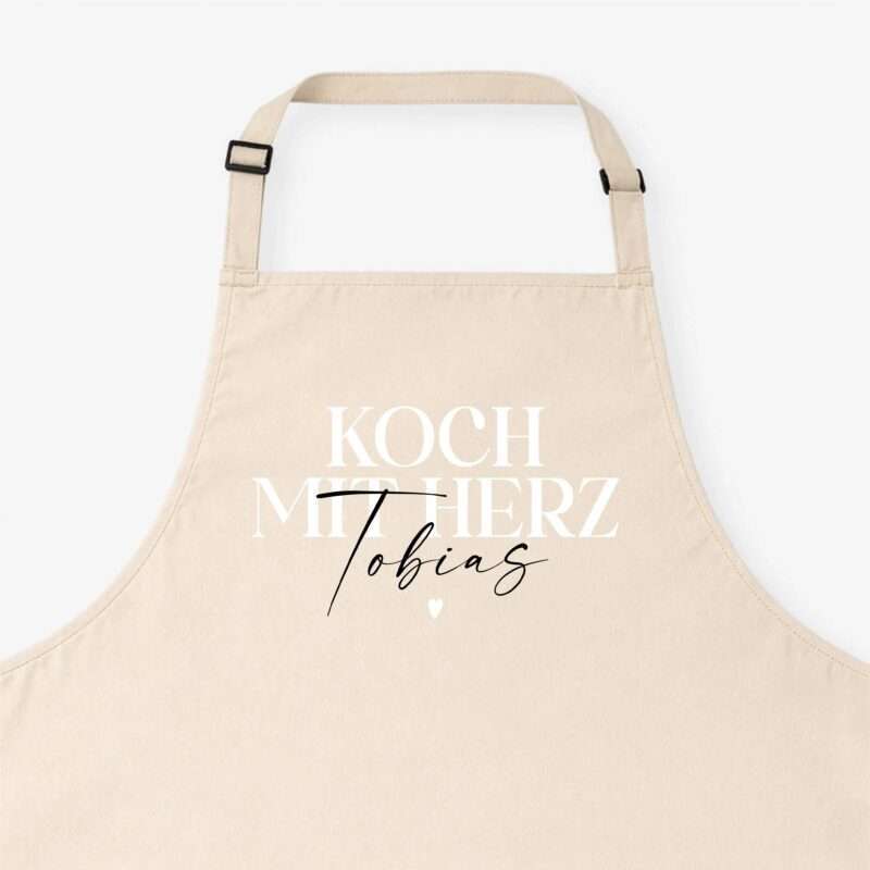 Bild von   kochschuerze koch mit herz beijpg | Individuelle 🎁 persönliche 🎁 personalisierte Geschenke bedruckt ▪ bestickt ▪ graviert