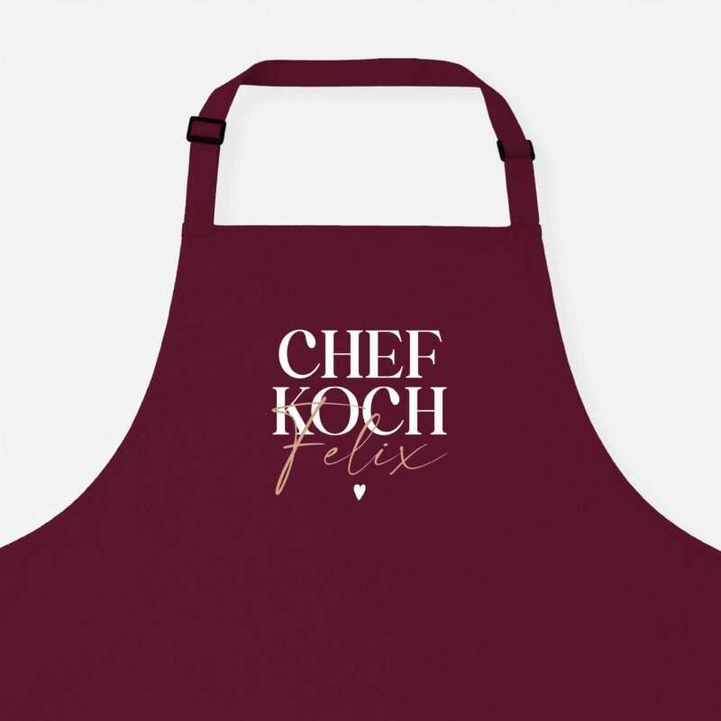 Bild von   kochschuerze chefkoch burgundejpg | Individuelle 🎁 persönliche 🎁 personalisierte Geschenke bedruckt ▪ bestickt ▪ graviert