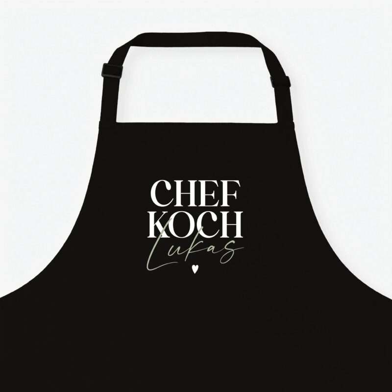 Bild von   kochschuerze chefkoch schwarzjpg | Individuelle 🎁 persönliche 🎁 personalisierte Geschenke bedruckt ▪ bestickt ▪ graviert
